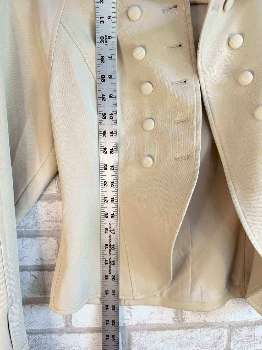 Lioness Cream Double-Breasted Military Style Blazer - Picture 8 of 8